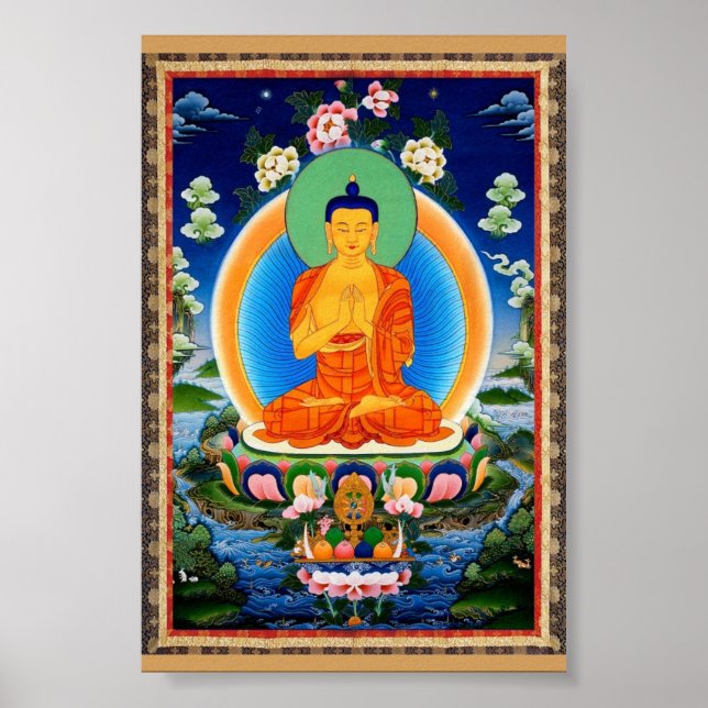Tibetan Thangka Prabhutaratna Buddha Poster (Front)