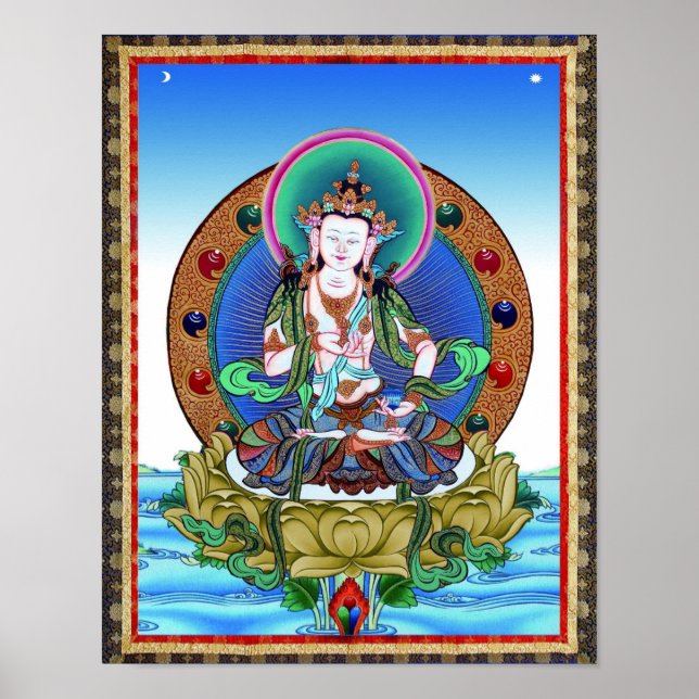 Tibetan Thangka Vajrasattva Tattoo Mandala Print (Front)