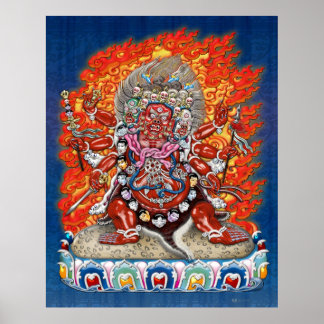Tibetan Thangka  - Wrathful Deity Hayagriva Poster