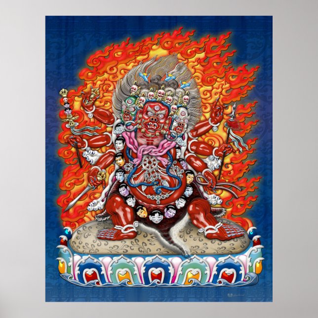 Tibetan Thangka  - Wrathful Deity Hayagriva Poster (Front)