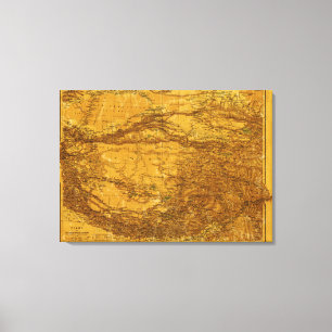 TibetPanoramic MapTibet Canvas Print