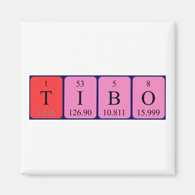 Tibo periodic table name magnet (Front)