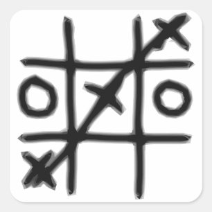 Tic Tac Toe - 3 in a Row Square Sticker