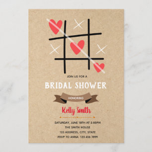 Tic tac toe baby shower invitation