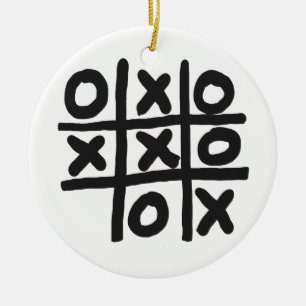 Tic Tac Toe Ceramic Tree Decoration
