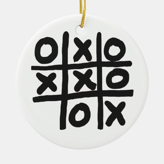 Tic Tac Toe Ceramic Tree Decoration (Front)