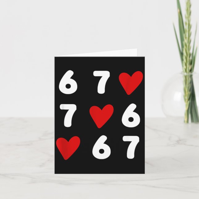 Tic Tac Toe Funny Valentines Day 67 Meme Six Seven Card (Front)