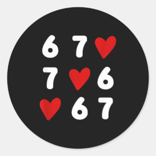 Tic Tac Toe Funny Valentines Day 67 Meme Six Seven Classic Round Sticker