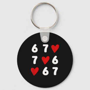 Tic Tac Toe Funny Valentines Day 67 Meme Six Seven Key Ring
