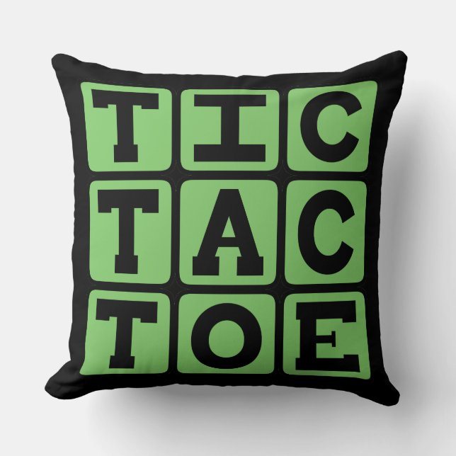 Tic-Tac-Toe, Game of X's and O's Cushion (Front)