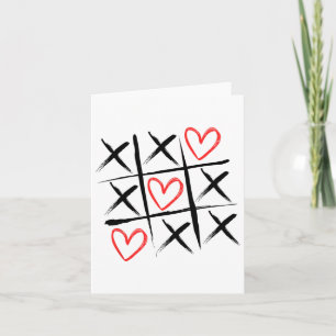 Tic-tac-toe Hearts And Crosses Valentine's Day Card