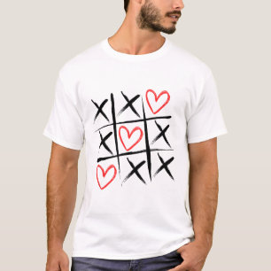 Tic-tac-toe Hearts And Crosses Valentine's Day  T-Shirt