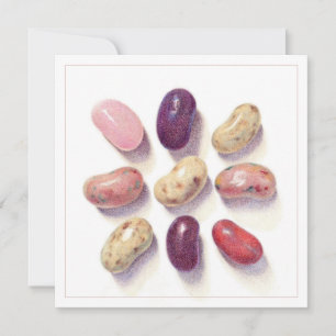 TIC TAC TOE JELLY BEANS 5.25" Square Flat Card