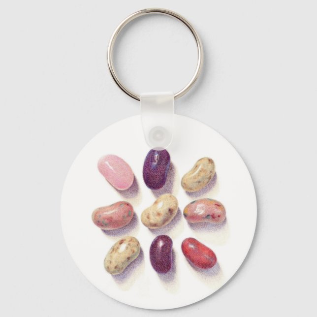 TIC TAC TOE JELLY BEANS Aluminium Round Keychain (Front)