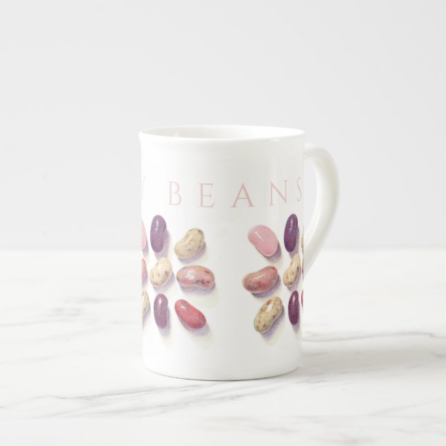 TIC TAC TOE JELLY BEANS Bone China Mug + Text (Front Right)