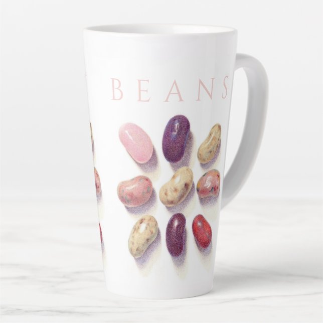 TIC TAC TOE JELLY BEANS Large Latte Mug + Text (Right Angle)
