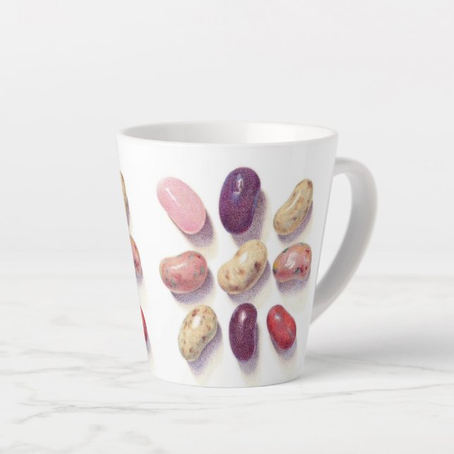 TIC TAC TOE JELLY BEANS Latte Mug (Right Angle)