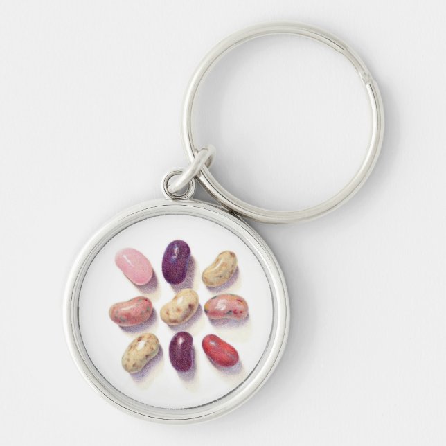 TIC TAC TOE JELLY BEANS Premium Round Keychain (Front)