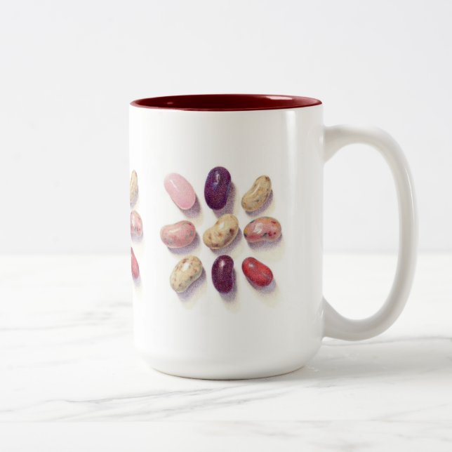 TIC TAC TOE JELLY BEANS Tall Maroon Two-Tone Mug (Right)