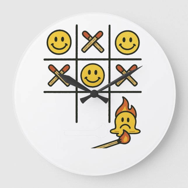 Tic Tac Toe  Large Clock (Front)