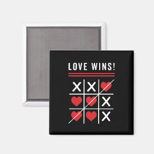 Tic Tac Toe Love Wins Birthday Valentine's Day Magnet