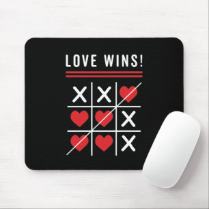 Tic Tac Toe Love Wins Birthday Valentine's Day Mouse Mat