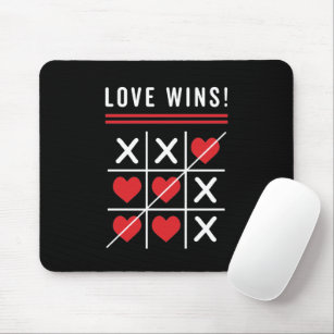 Tic Tac Toe Love Wins Birthday Valentine's Day Mouse Mat
