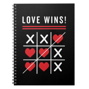 Tic Tac Toe Love Wins Birthday Valentine's Day Notebook