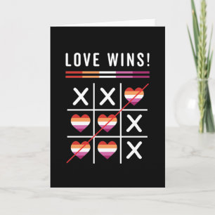 Tic Tac Toe Love Wins LGBTQ Lesbian Pride Card