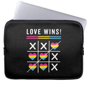 Tic Tac Toe Love Wins LGBTQ Pansexual Pride Laptop Sleeve