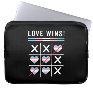 Tic Tac Toe Love Wins LGBTQ Transgender Pride Laptop Sleeve