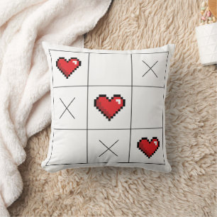Tic-Tac-Toe of Love Gamer Lover Valentine's da Cushion