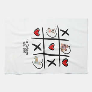 Tic-Tac-Toe Personalised Photo Tea Towel