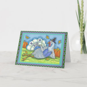 TIC TAC TOE TURKEY THANKSGIVING GREETING CARD Vers