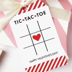 Tic Tac Toe Valentine, Kids School Classroom Gift Tags