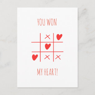 TIC TAC TOE VALENTINE'S DAY POSTCARD
