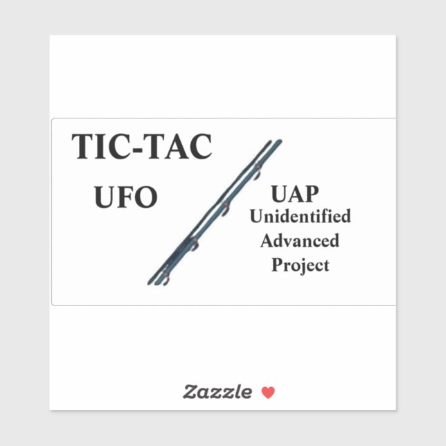 TIC-TAC UFO UAP Custom-Cut Vinyl Sticker (Sheet)