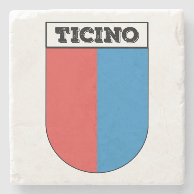 Ticino, Coat of Arms. Cantons of Switzerland   Stone Coaster (Front)