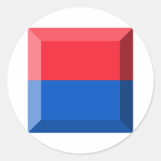 Ticino Flag Gem Classic Round Sticker