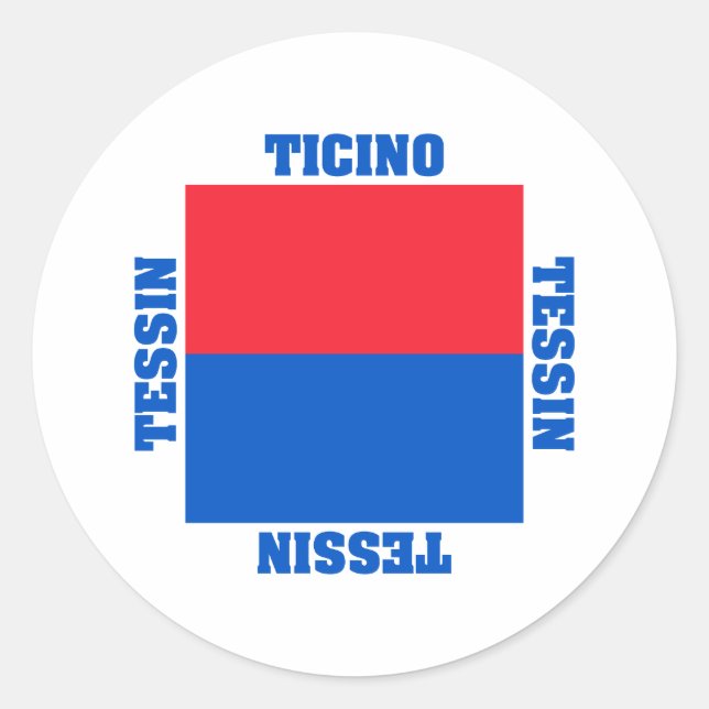 Ticino Switzerland Canton Flag Classic Round Sticker (Front)