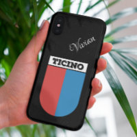 Ticino, Switzerland Coat of Arms | Black Glitter