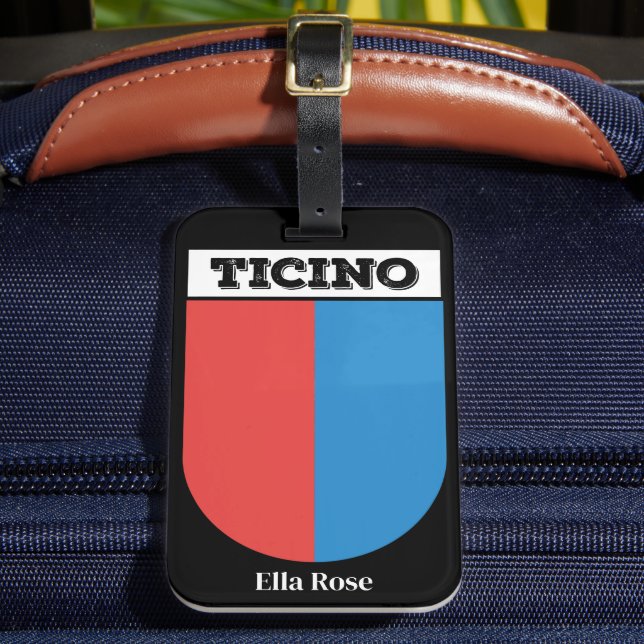 Ticino, Switzerland | Coat of Arms  Luggage Tag (Front Insitu 2)