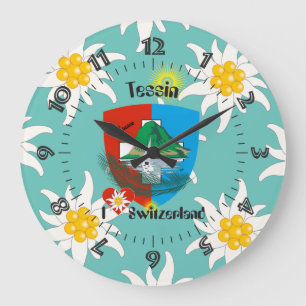 Ticino Switzerland Suisse Svizzera Svizra Large Clock