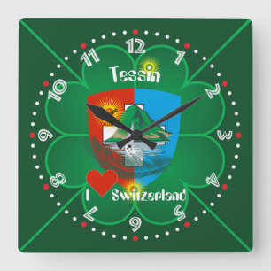 Ticino Switzerland Suisse Svizzera Svizzera Square Wall Clock