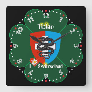 Ticino Switzerland Suisse Svizzera Svizzera Square Wall Clock