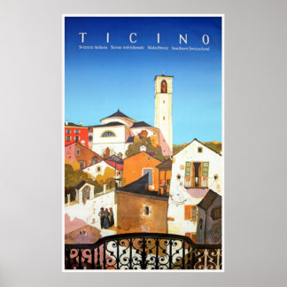 Ticino, Switzerland Vintage Travel Poster