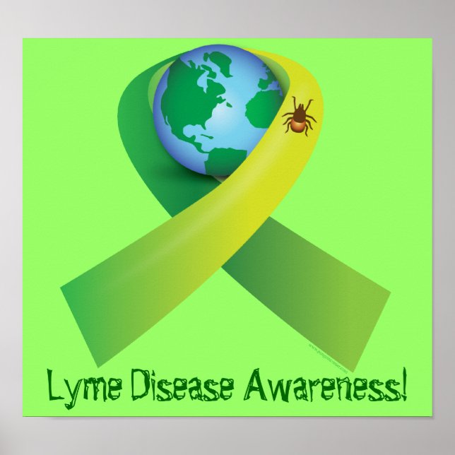 Tick Spreading Lyme Around the Word Poster (Front)