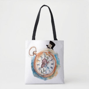 Tick-Tock Alice in Wonderland Tote Bag