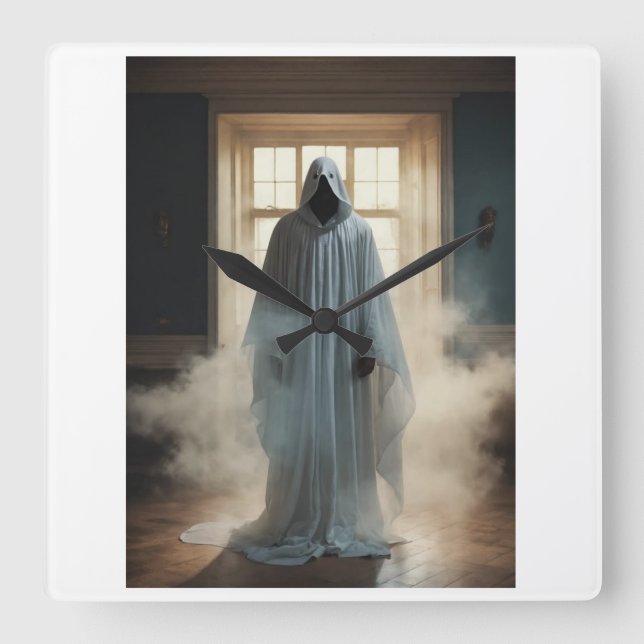 "Tick-Tock Tells Time Tales" Square Wall Clock (Front)