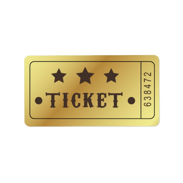 Ticket Admit One Stars Party Birthday Bridal Label (Front)